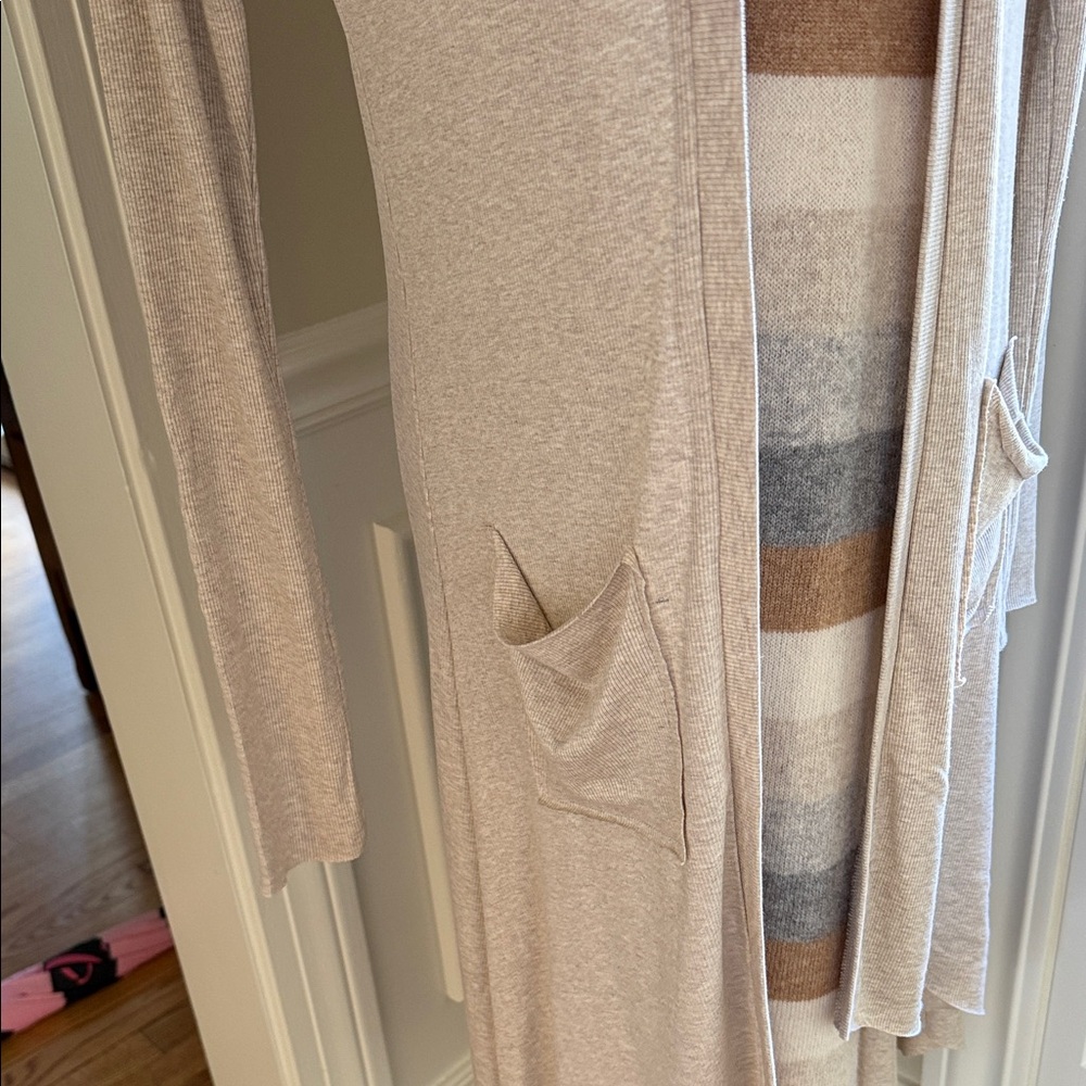 Joah Brown Beige Open Cardigan